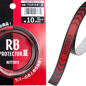 Cinta Protectora Butterfly "RB III" - Cinta para cubrir el borde de la paleta – 10 mm de ancho por 48 cm de largo - color rojo/negro – para una paleta